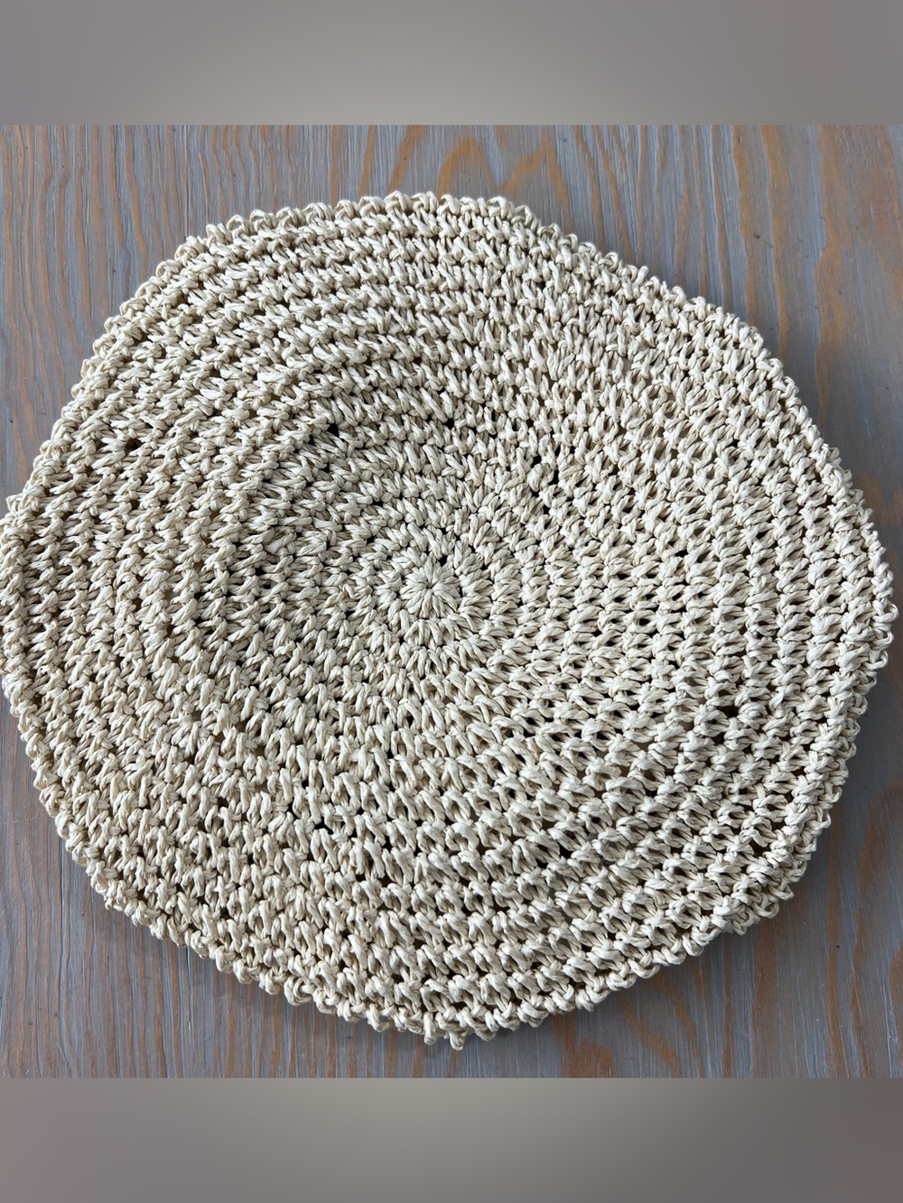 Anthropologie Wyeth paper straw beret hat in neutral pattern - Picture 2 of 4